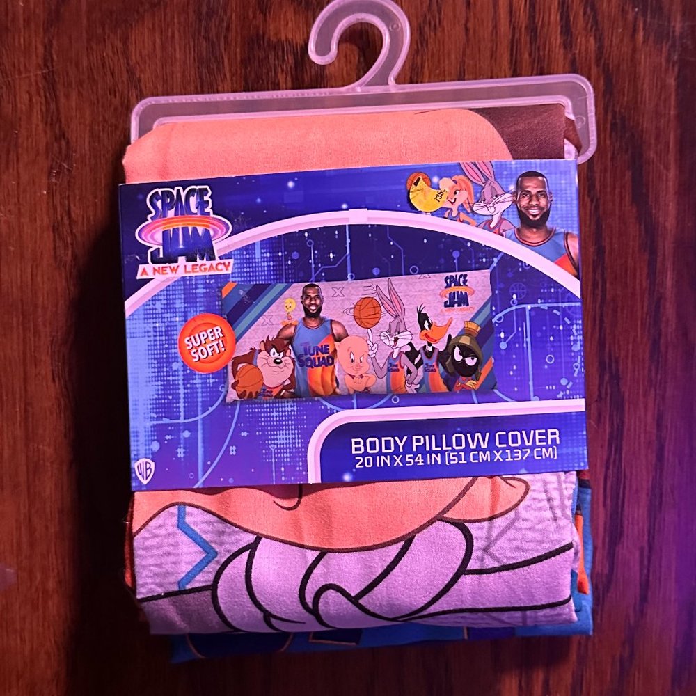 Space Jam Body Pillow Case New in Package - Full Body 20in X 54 IN - Loony tunes